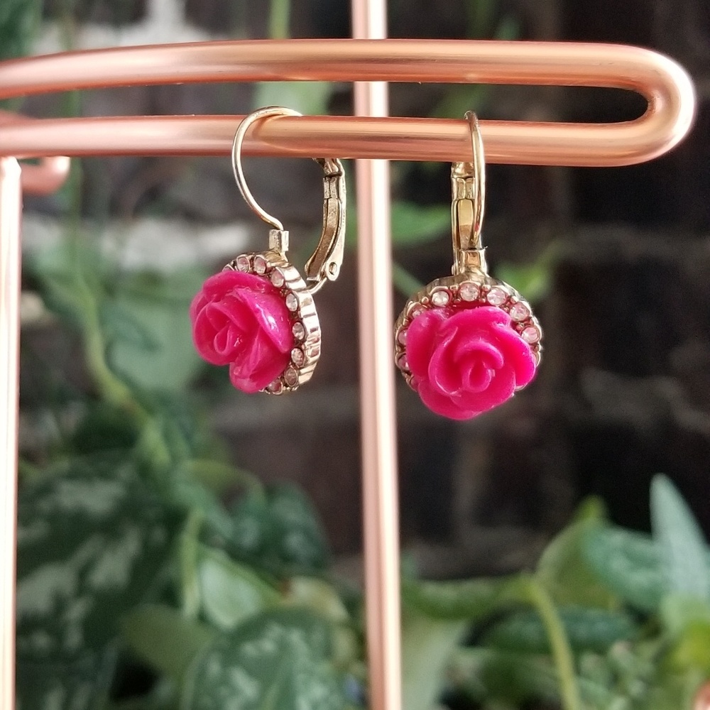 Betsey Johnson Rose Earrings